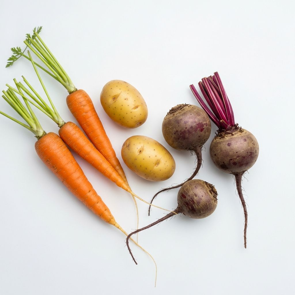 Légumes racines entiers